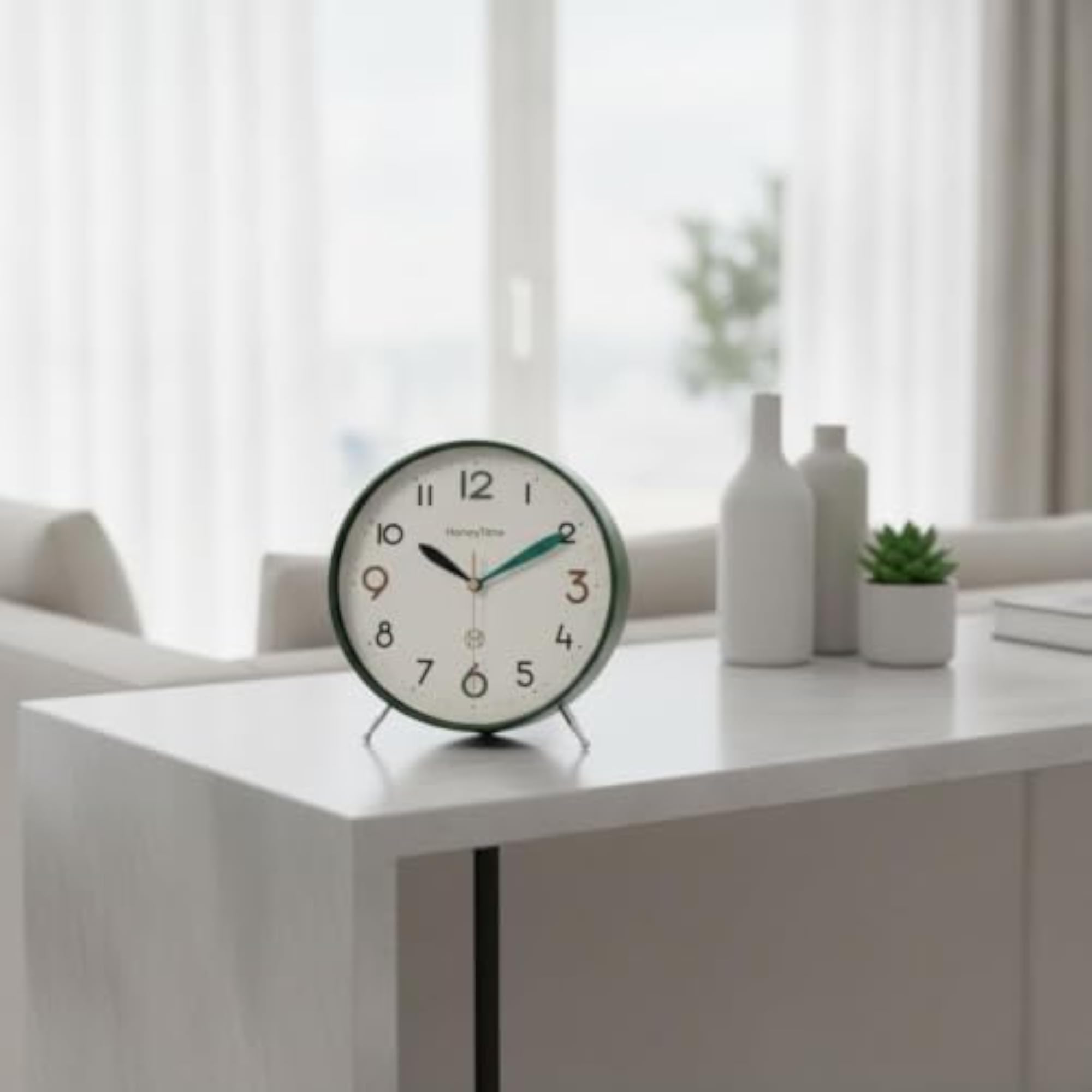 Desktop Analog Clock with Large Arabic Numerals